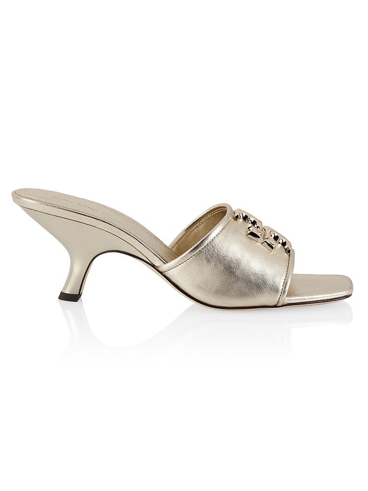 Tory Burch Women's Eleanor Metallic Leather Mule Sandals - Spark Gold | The  Summit