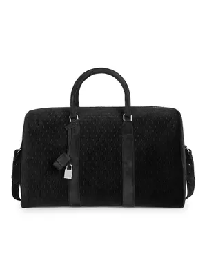 LE MONOGRAMME 48H DUFFLE IN CASSANDRE CANVAS AND VEGETABLE TANNED LEATHER, Saint Laurent