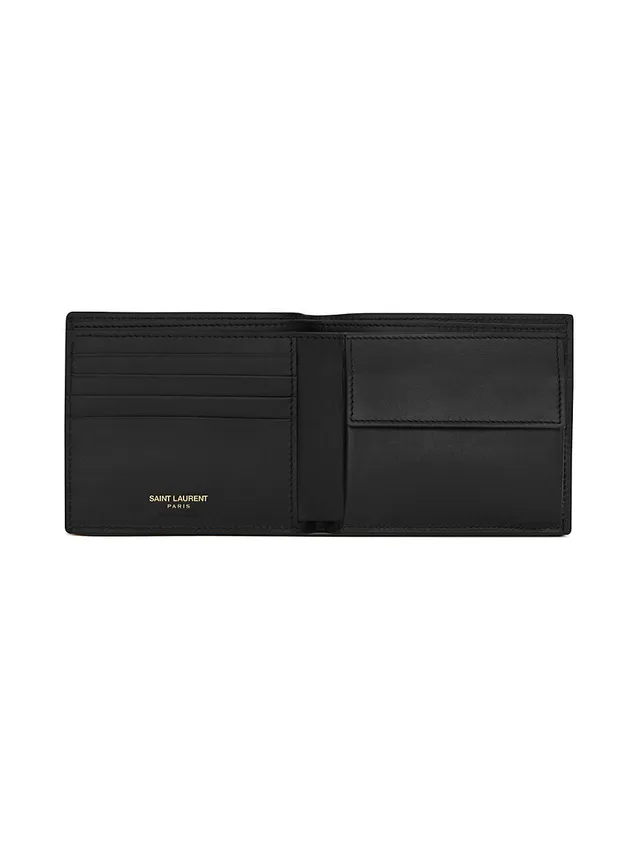 CASSANDRE East/West wallet in CROCODILE-EMBOSSED leather, Saint Laurent