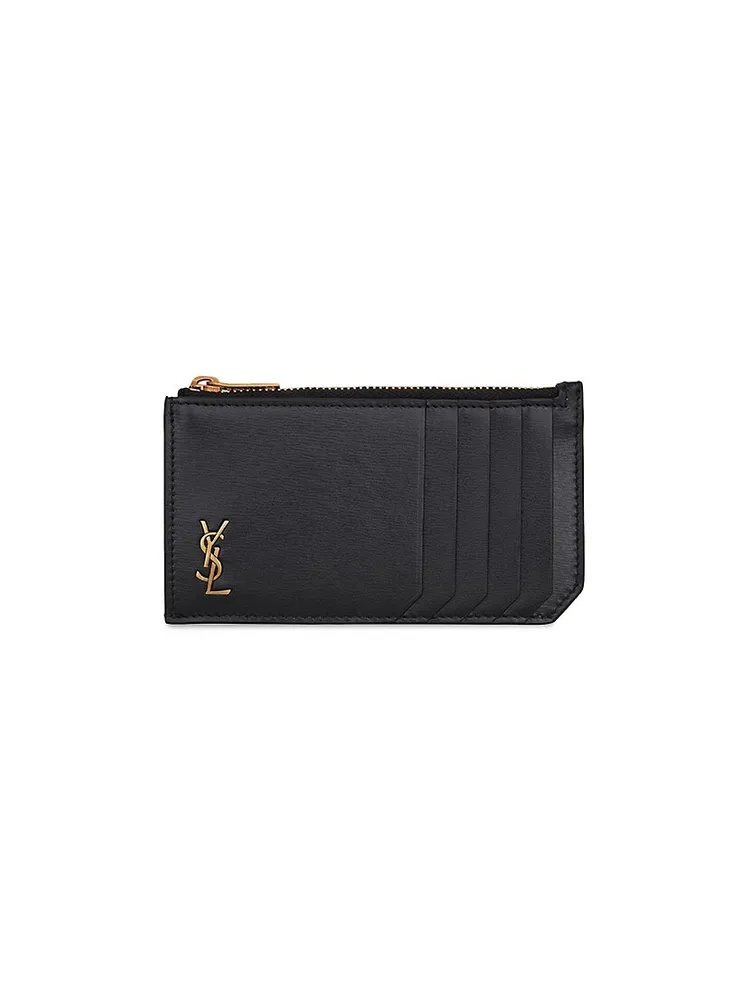 Zip Fragments Leather Card Case