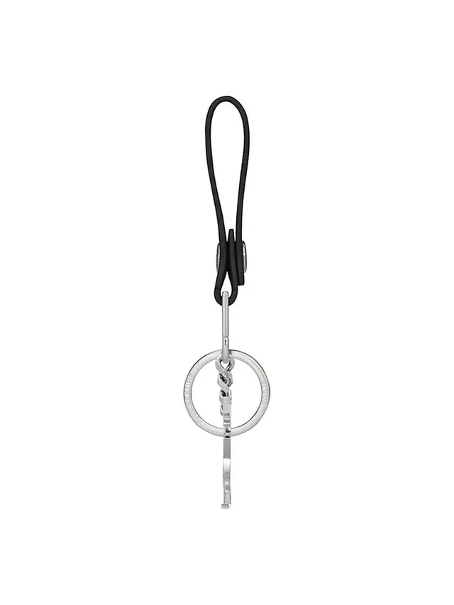 Saint Laurent Cassandre Key Ring in Smooth Leather