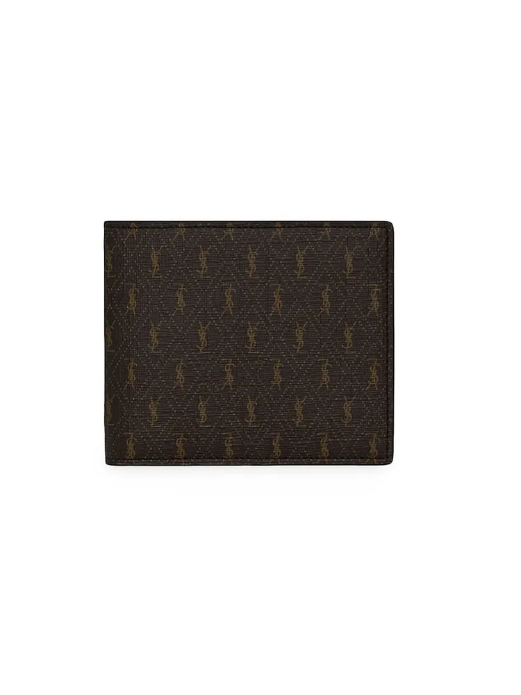 Saint Laurent Monogram Bifold Wallet - Brown - One Size