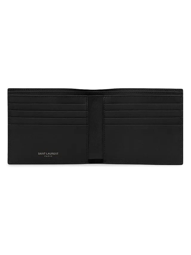 Saint Laurent Men's East West Leather Bifold Wallet - Black - Size One Size - Nero