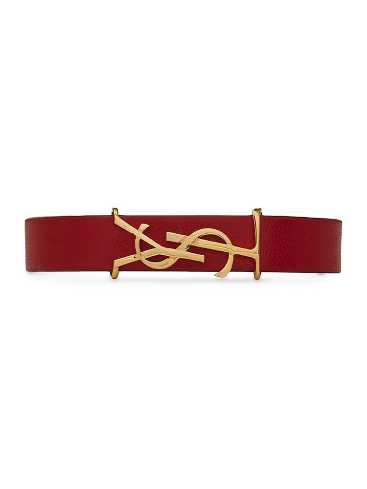 Opyum Leather Bracelet in Red - Saint Laurent