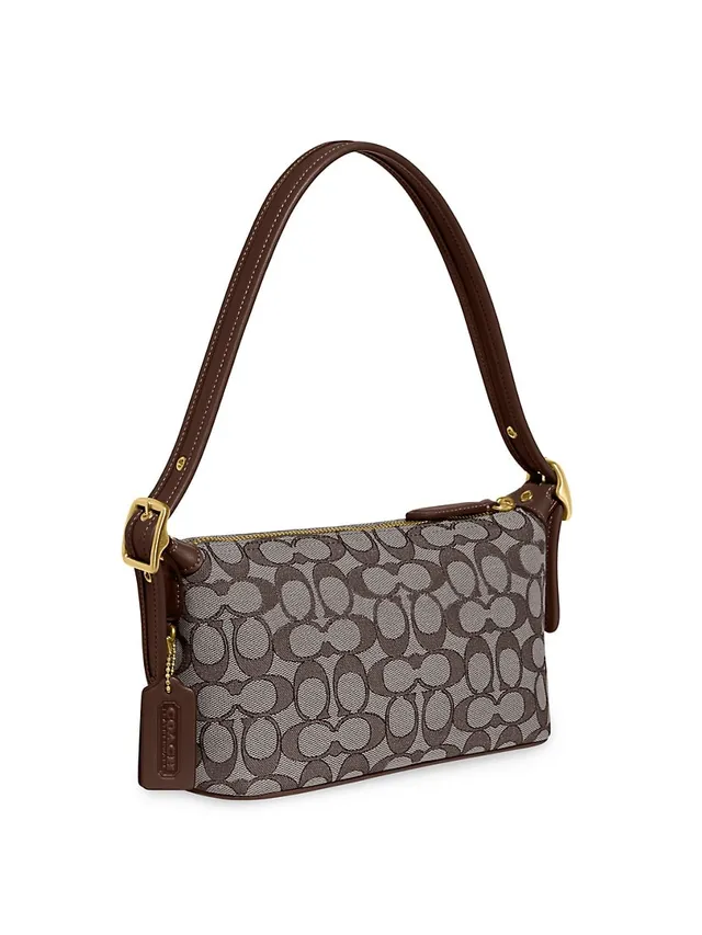 Coach Signature Logo Jacquard Demi Shoulder Bag - Lake