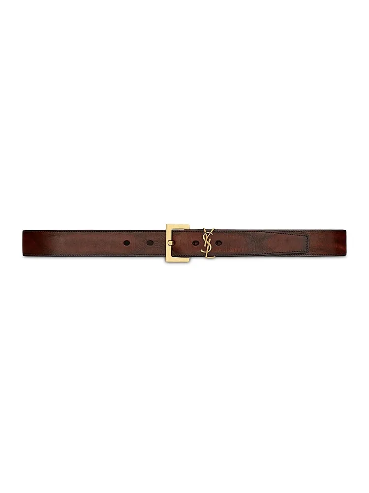 Saint Laurent Monogram Leather Belt