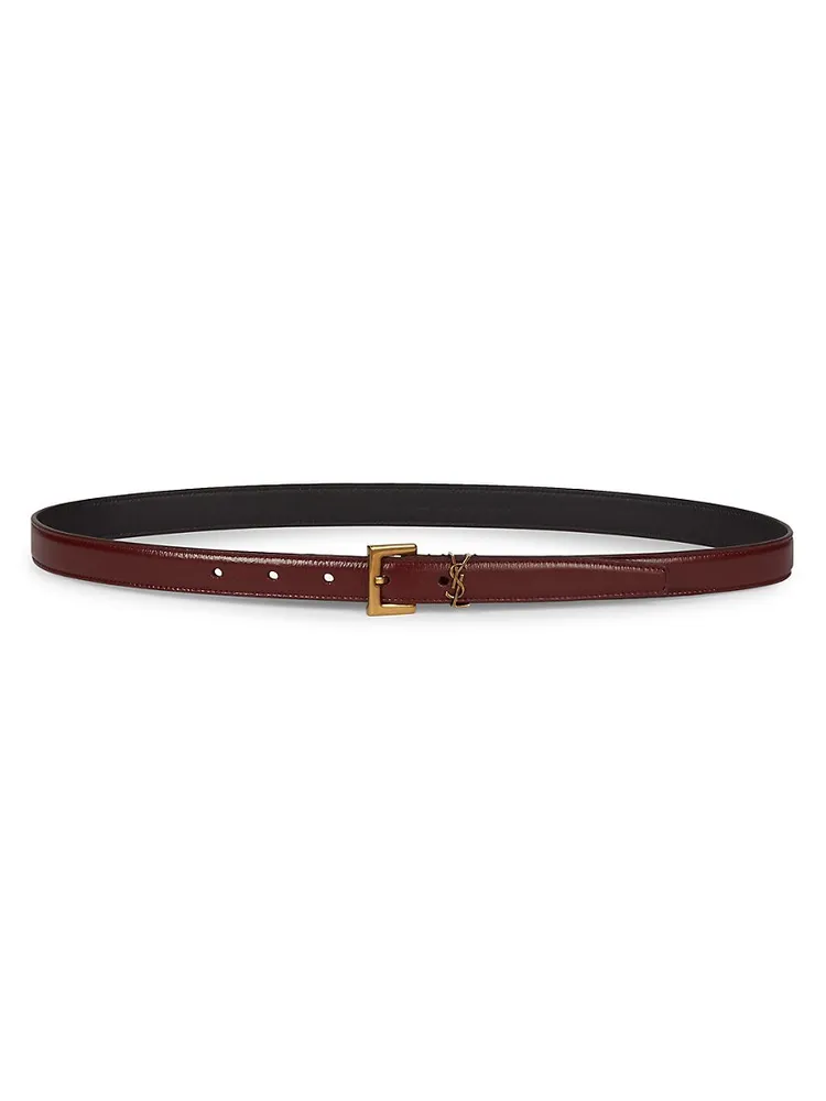 Saint Laurent Cassandre Leather Belt