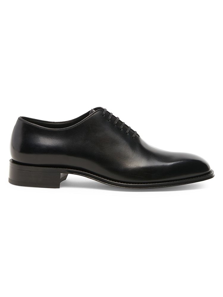 Tom Ford Men's Burnished Leather Lace-Up Oxfords | The Summit