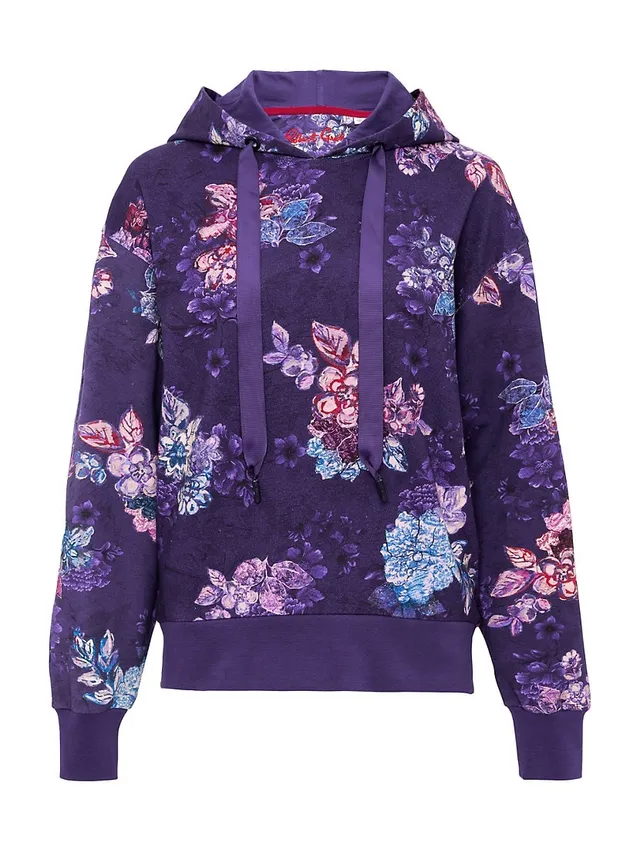 Shop Johnny Was Ardell Metallic Thermal Floral-Embroidered Hoodie