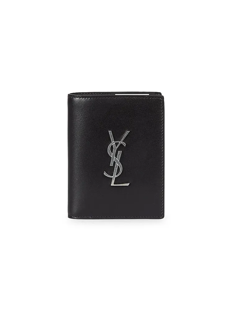 LE MONOGRAMME card holder in CASSANDRE CANVAS AND SMOOTH LEATHER, Saint  Laurent