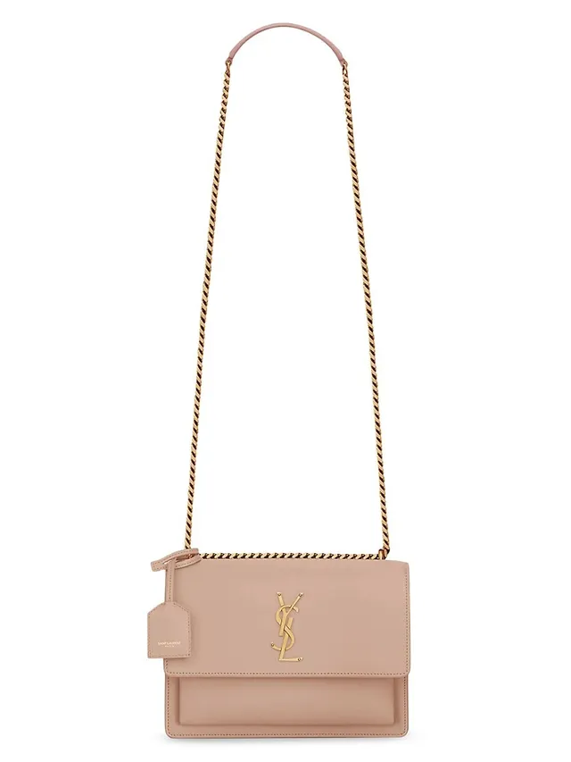 Saint Laurent Women's Sunset Small Chain Bag in Smooth Leather - Jaune Pale