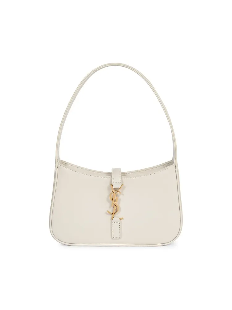 Saint Laurent Le 5 A 7 Mini Calfskin Hobo Bag Soft Crema