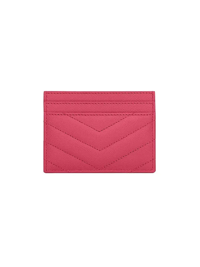 SAINT LAURENT MONOGRAMME QUILTED CARDHOLDER FOG GOLD PARLOUR X