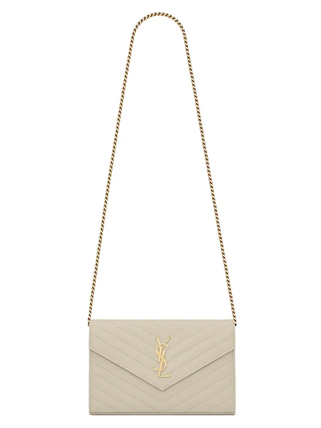 Cassandre envelope chain wallet in smooth leather, Saint Laurent