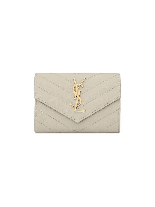 Saint Laurent Women's Cassandre Matelass Envelope Chain Wallet - Vintage Peach One-Size