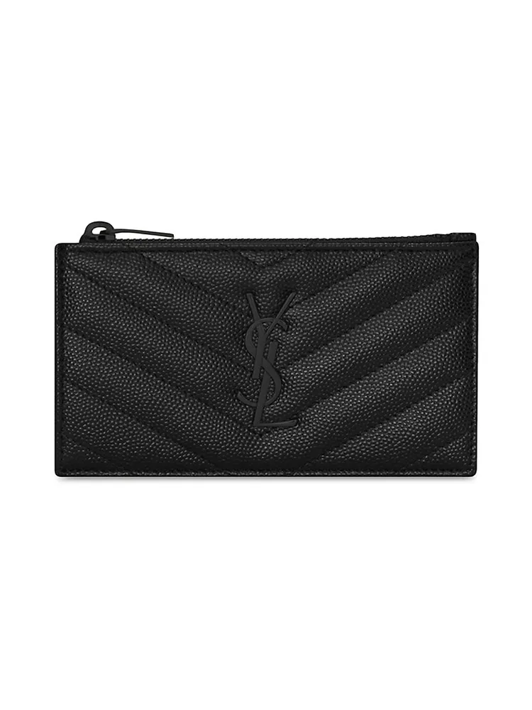 Saint Laurent Cassandre Matelasse Fragments Zipped Card Case