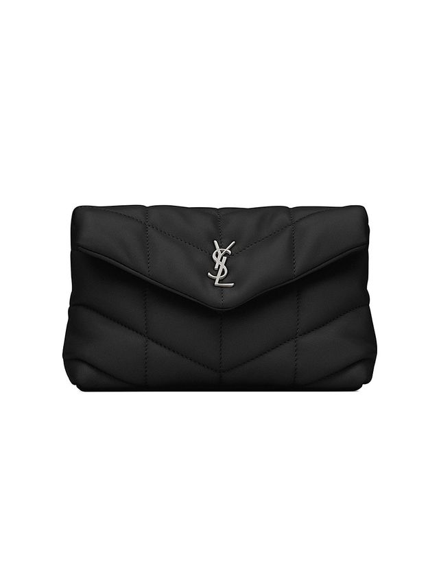 SAINT LAURENT PARIS LIPSTICK CASE IN QUILTED LAMBSKIN