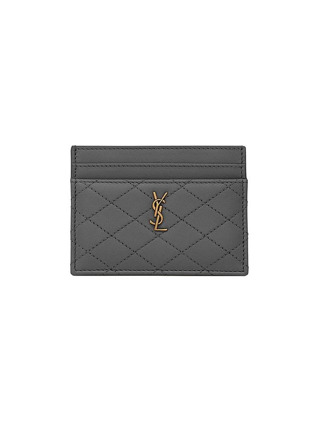 SAINT LAURENT PARIS LIPSTICK CASE IN QUILTED LAMBSKIN