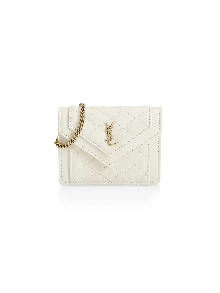 Saint Laurent Mini Gaby Quilted Blanc Vintage Leather Shoulder Bag