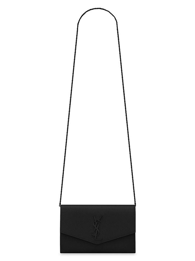 Saint Laurent Women's Medium Uptown Leather Pouch - Nero