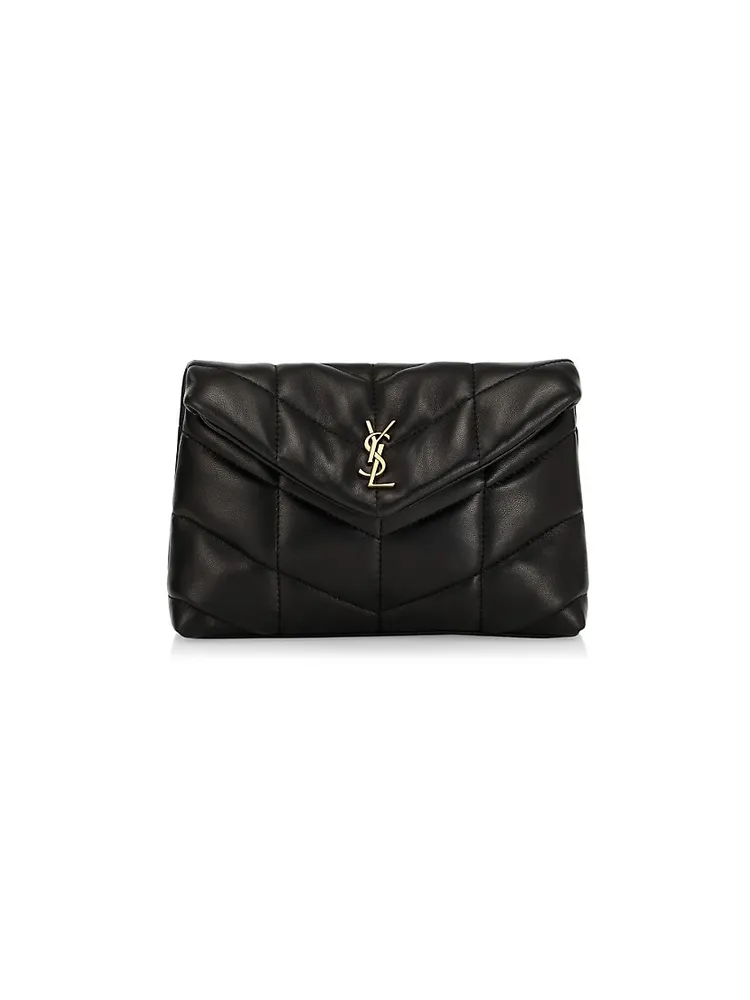 Saint Laurent Puffer Small YSL Quilted Pouch Clutch Bag