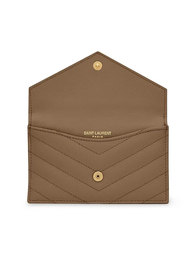 Tiny Cassandre Leather Cardholder in Brown - Saint Laurent