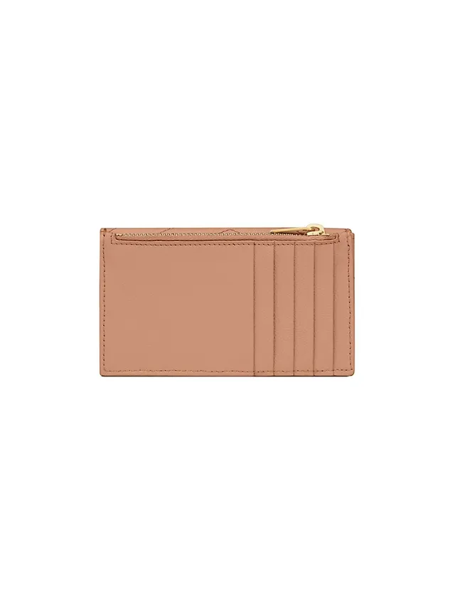 Cassandre Fragments Zipped Card Case Crema Soft