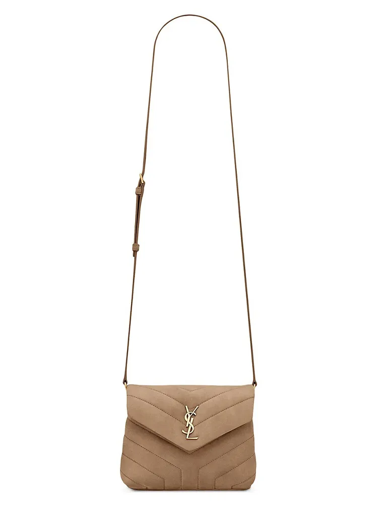 Saint Laurent Loulou Small Matelasse Y Leather Shoulder Bag in Brown