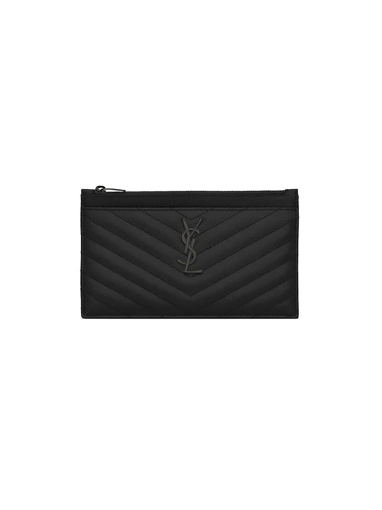 Quilted Cassandre Large Zipped Pouch In Grain De Poudre Embossed