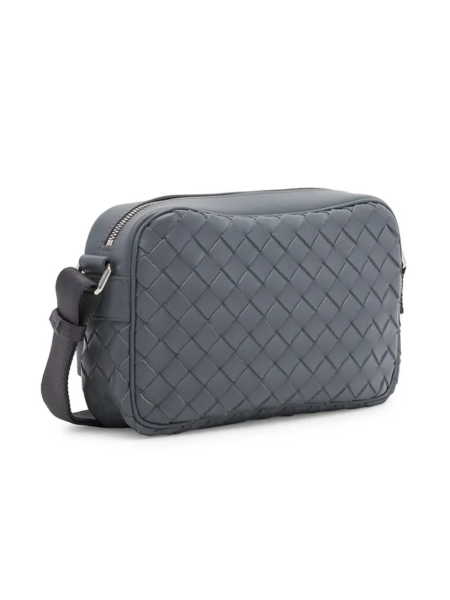 Bottega Veneta Intrecciato Leather Shoulder Bag In Space_silver