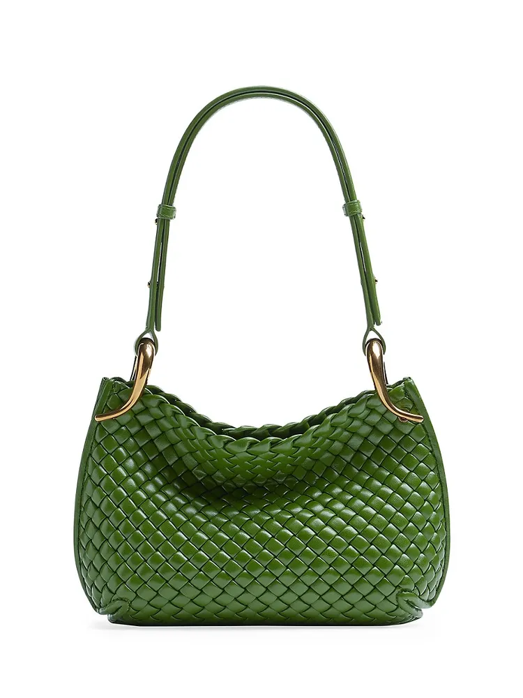 Milky Guacamole Croc-Embossed Leather Bag