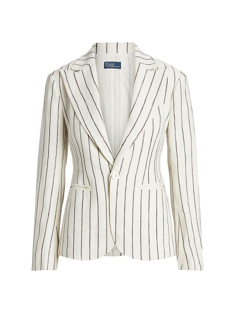 Polo Ralph Lauren Women's Eugena Linen Striped Blazer - Club House Cream  Nutmeg Stripe | The Summit