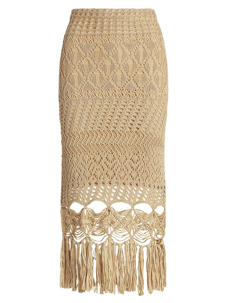 Polo Ralph Lauren Women's Crochet-Lace Midi Pencil Skirt - Tan | The Summit