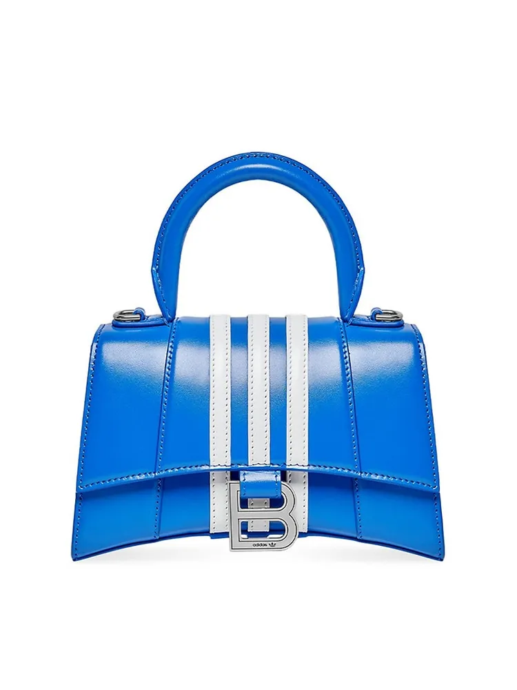 Balenciaga Women's Hourglass Xs Handbag Crocodile Embossed - Blue