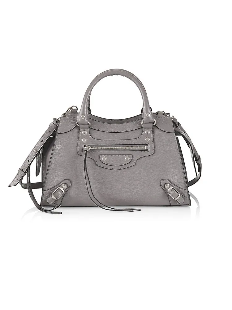 BALENCIAGA Grained Calfskin Neo Classic Silver Hardware Mini City