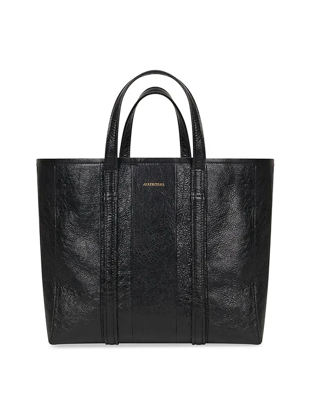 Balenciaga Men's Signature Large East-West Shopper Bag - Black Grey