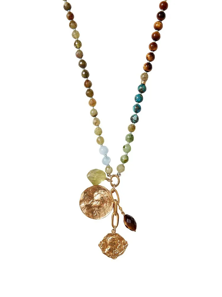 18k Gold Multi Charm Necklace