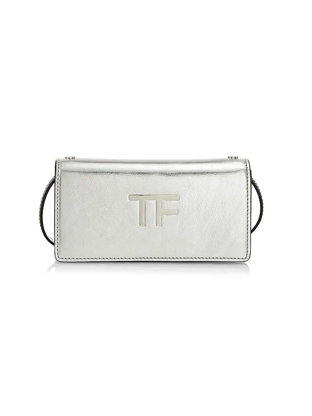 Shop TOM FORD Logo Label Lizard-Embossed Leather Chain Mini Bag