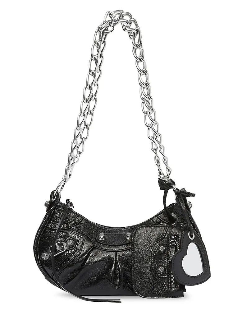 Women's Le Cagole Xs Shoulder Bag Graffiti in Black