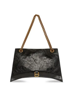 Women's Crush Xs Chain Bag Metallized Crocodile Embossed in Gold