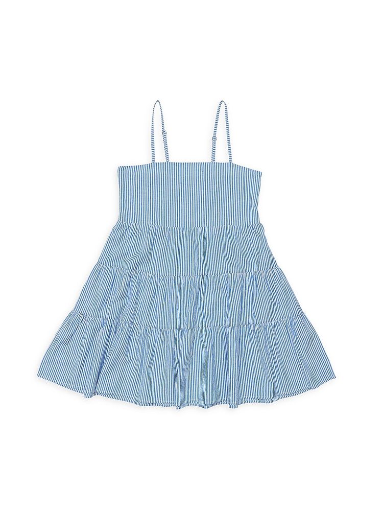 Snapper Rock Little Girl's & Beachwear Stripe Seersucker Dress - Blue | The  Summit