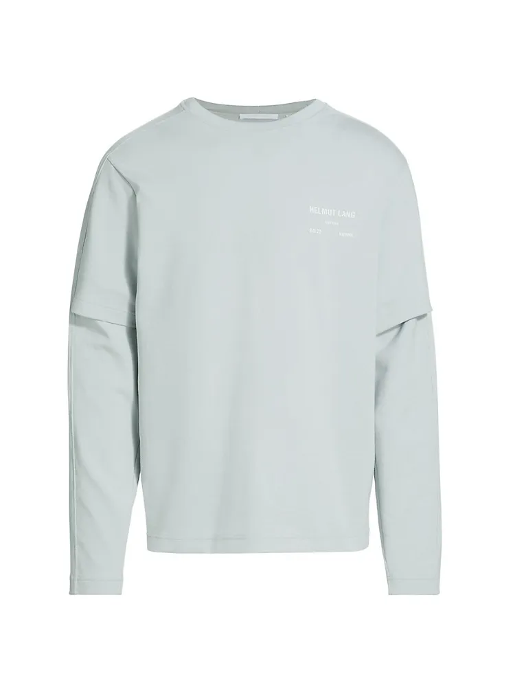 Helmut Lang Monogram Logo Crewneck Graphic Tee on SALE