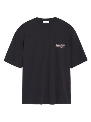 Women's Balenciaga Tab T-shirt Oversized in Black