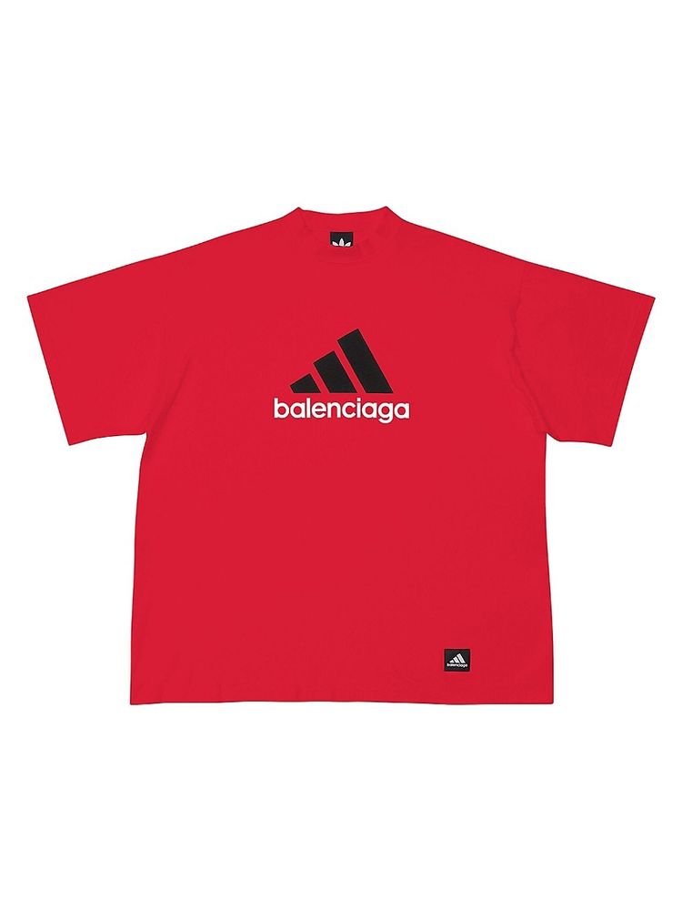 Balenciaga Men's Balenciaga / Adidas T-shirt Oversized Red Black White The Summit