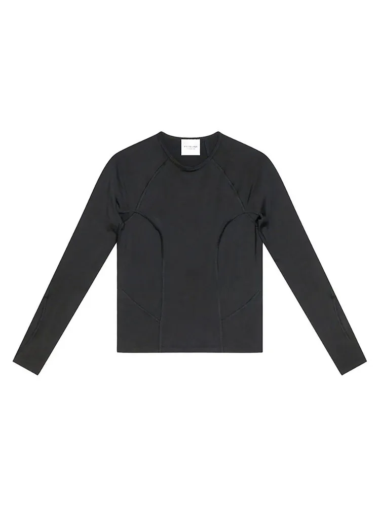 Fitted Spandex Long-Sleeve Top