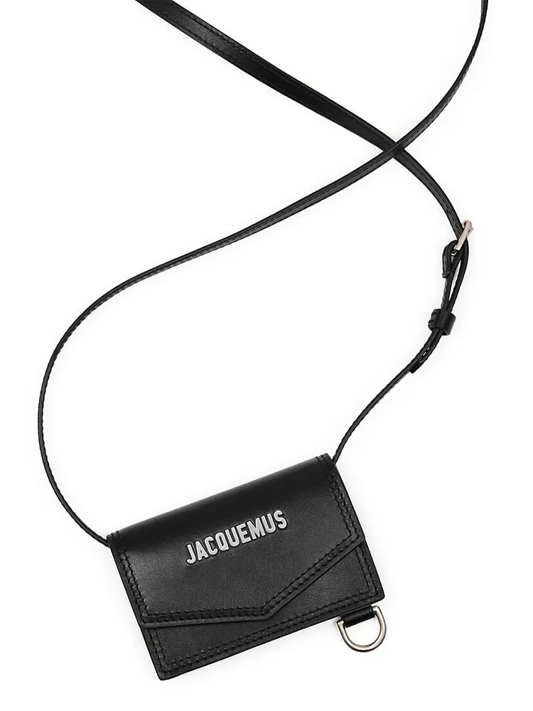 Jacquemus Le Porte Azur Leather Cross-body Card Holder - Black