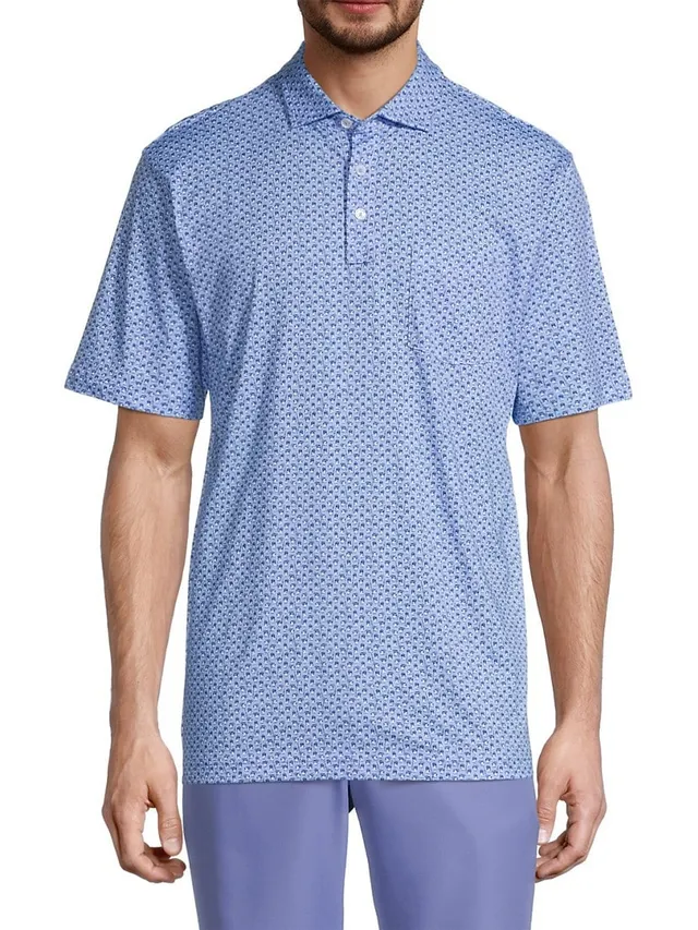 Peter Millar Pilot Mill Half Full Printed Polo Shirt - White