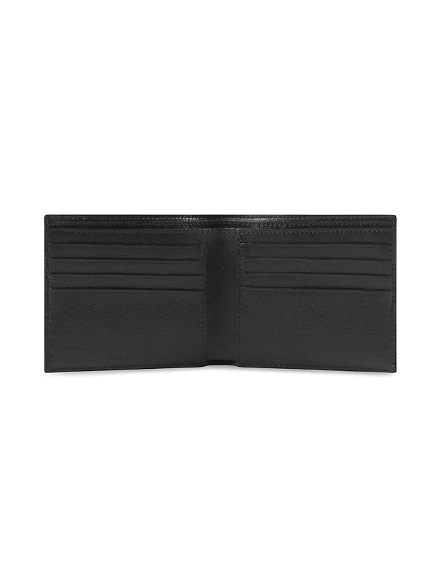 Men's Signature Square Folded Wallet Bb Monogram Coated Canvas in Black