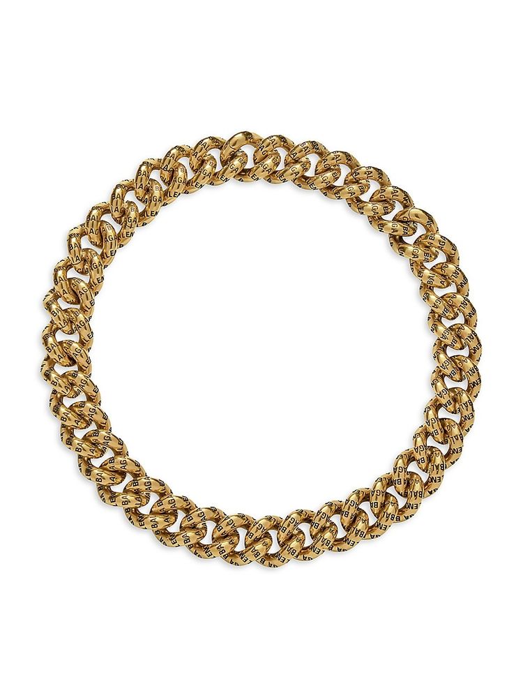 Logo Antiqued Brass Chain Necklace By Balenciaga  Moda Operandi