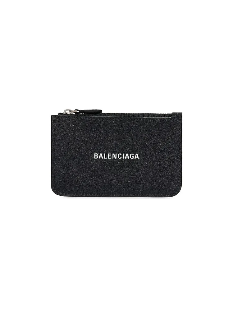 Balenciaga Cash Large Long Coin And Card Holder Denim Printed